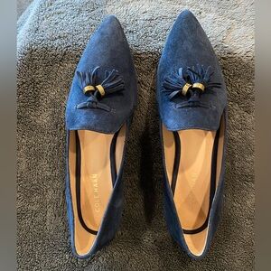 Cole Haan Navy Blazer Vanya Tassel Pointed Toe Loafer Flat